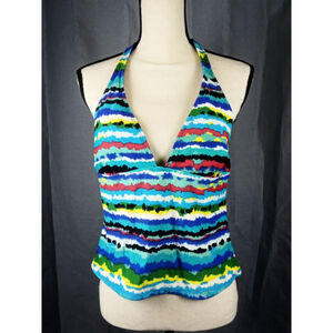 Faded Glory tankini top, multicolor pattern, size L
